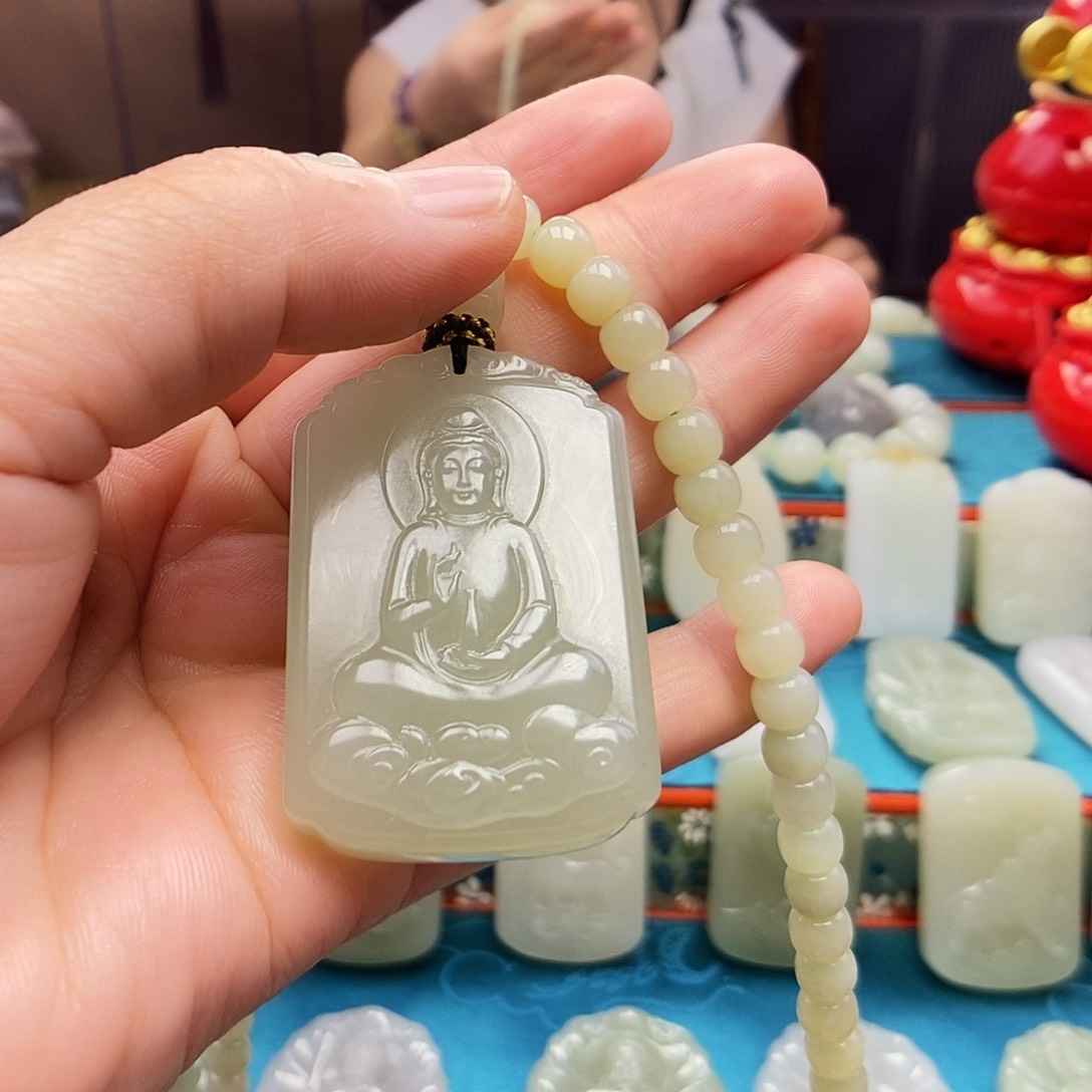 和田玉未镶嵌颈饰走****北