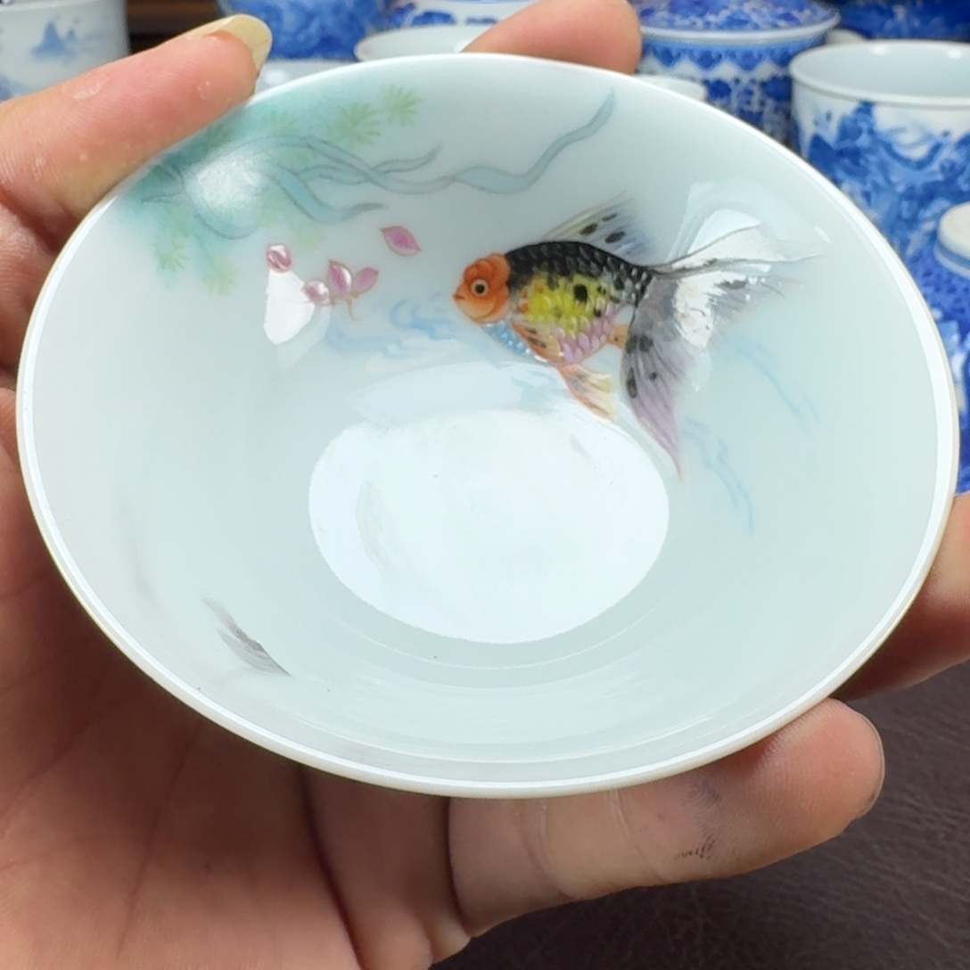 千***然瓷片当代景德镇陶瓷手绘茶具