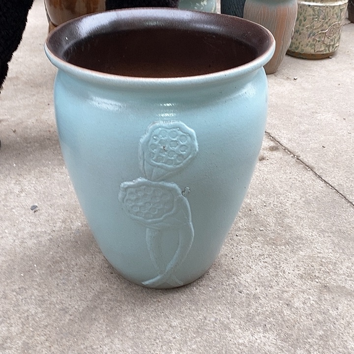 紫砂花盆瑕疵口29高37