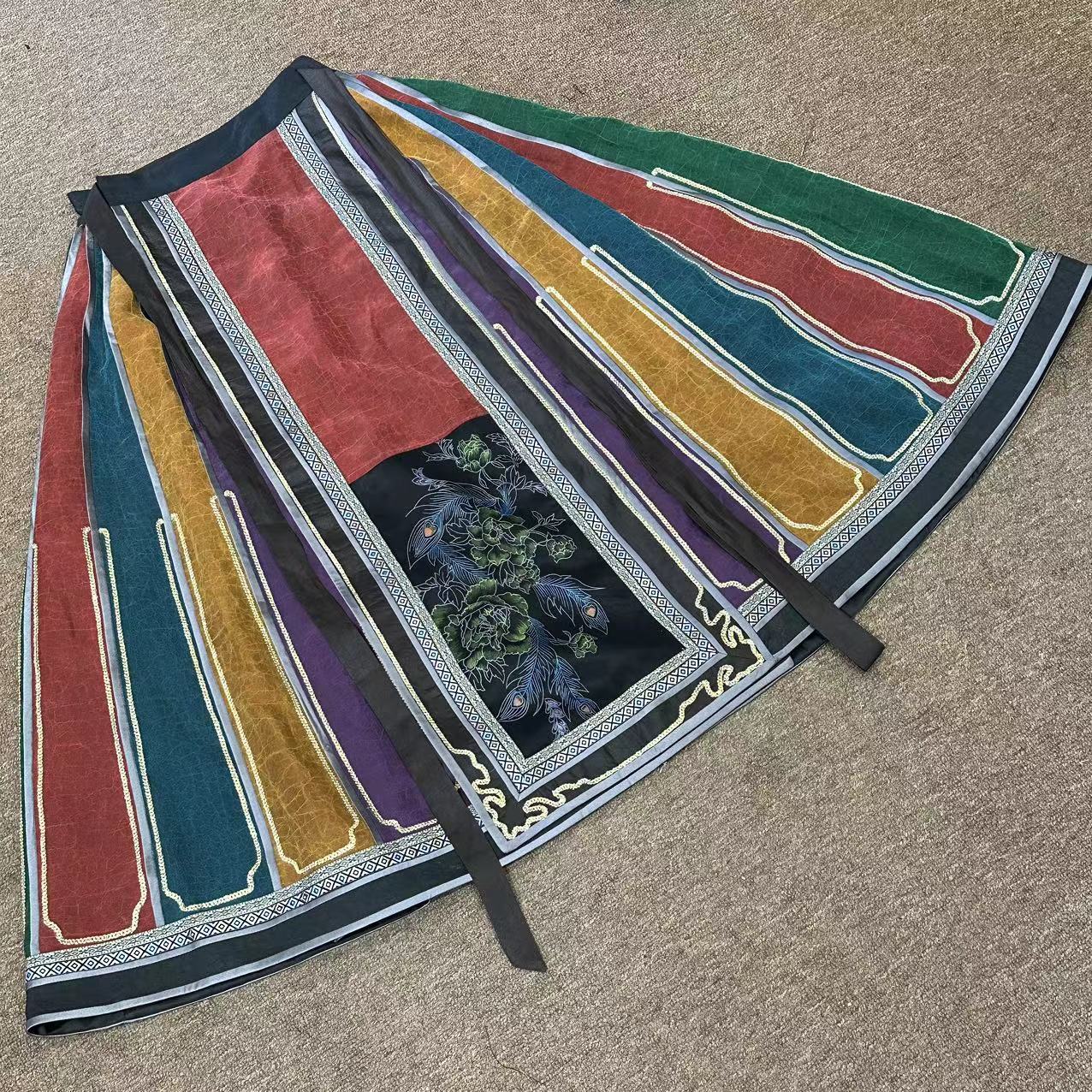 【满庭芳】桑蚕丝香云纱复古新中式一片式马面裙月华裙民族风半裙