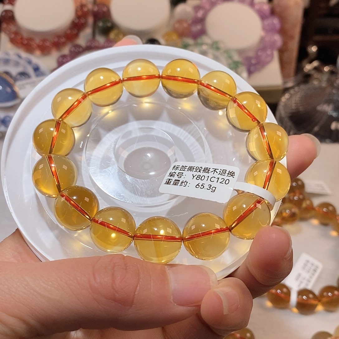 水晶手链未镶嵌J黄水晶手链