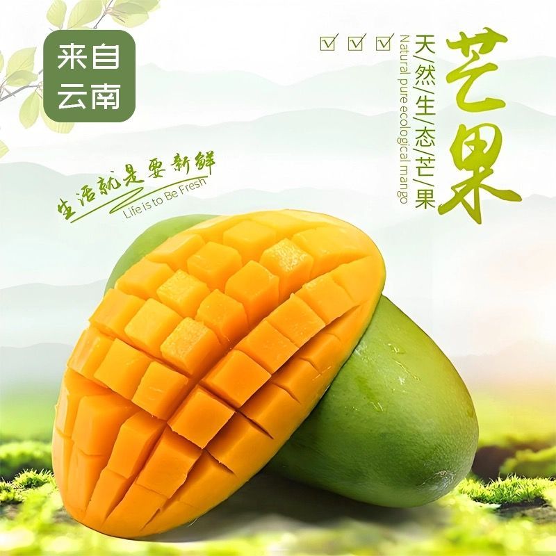 k云南大青芒生熟两吃生果发货甜青芒果应季水果甜脆芒果皮薄
