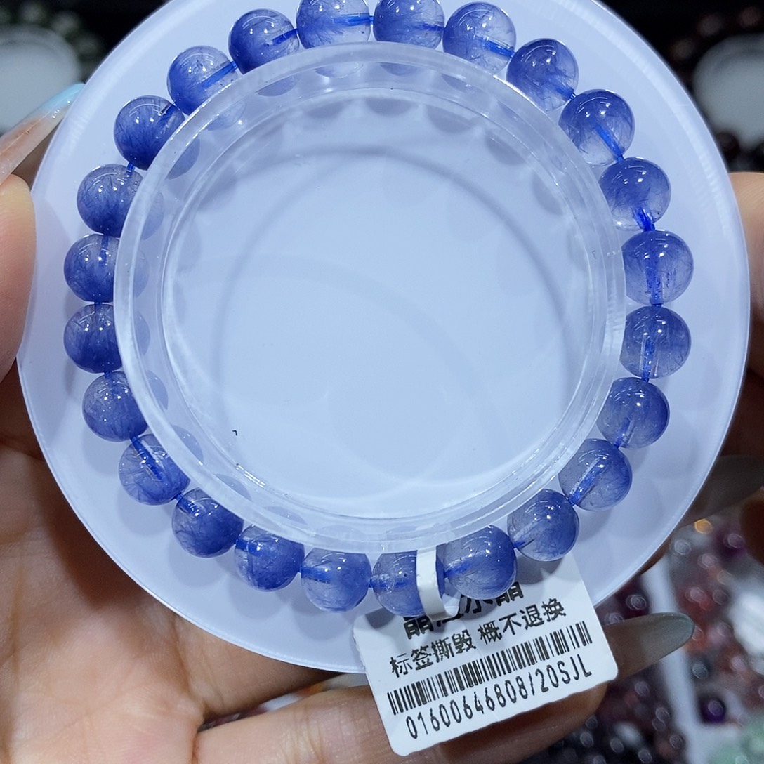 水晶手串未镶嵌蓝线石7