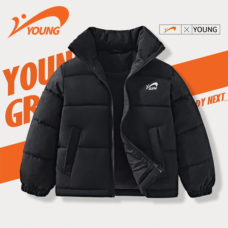 贵人鸟儿童爆款保暖立领学生面包服加厚棉袄开衫外套HC75598015