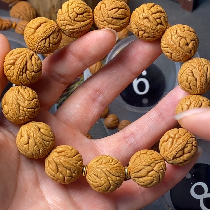 手串文玩核桃秦岭野生龙纹桃核19