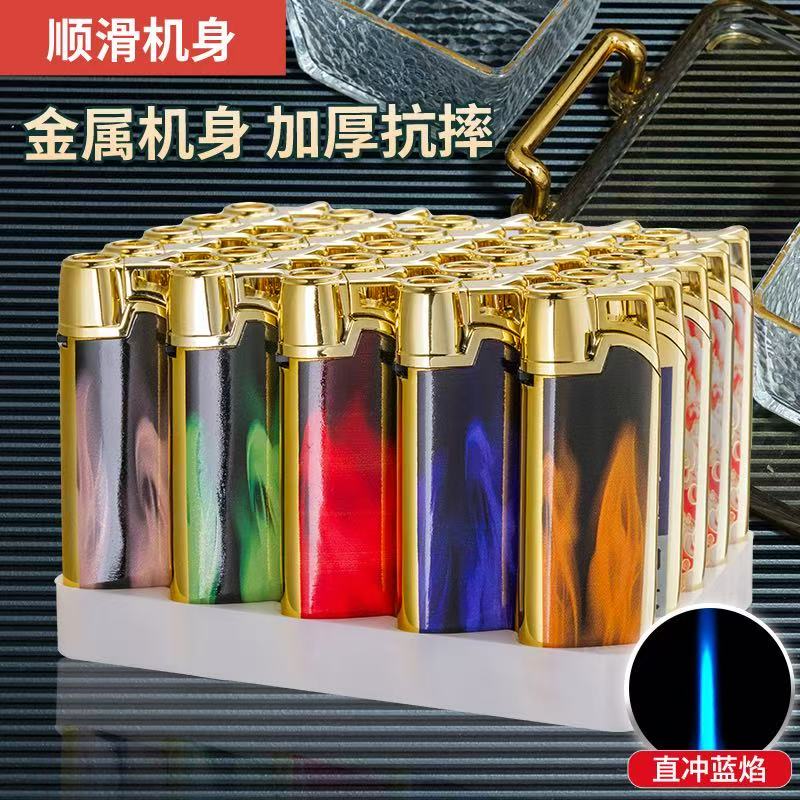 NaLin/纳林爆款创意防风高档蓝焰金属可充气定制网红打火机2025