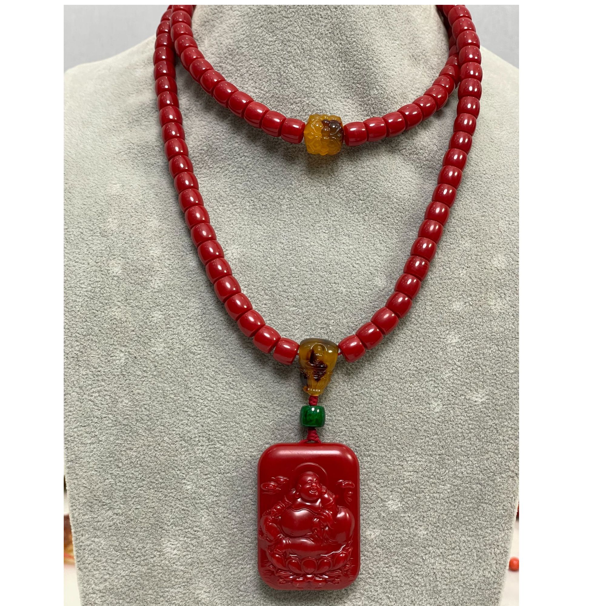 非金属珐琅吊坠 阿卡  弥勒佛  吊坠 项链