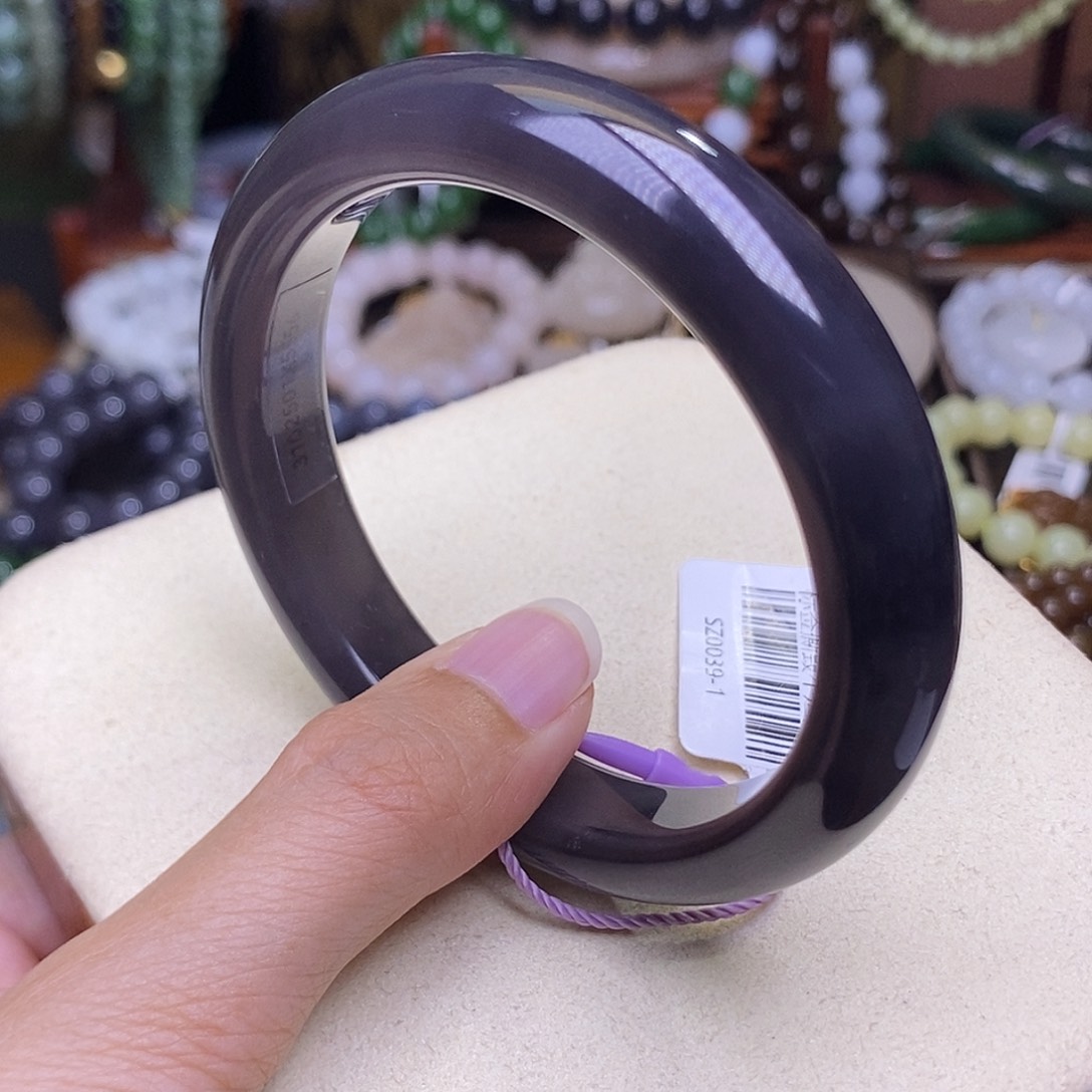 和田玉未镶嵌颈饰56收藏毕业级浓烟紫脂膏级手镯