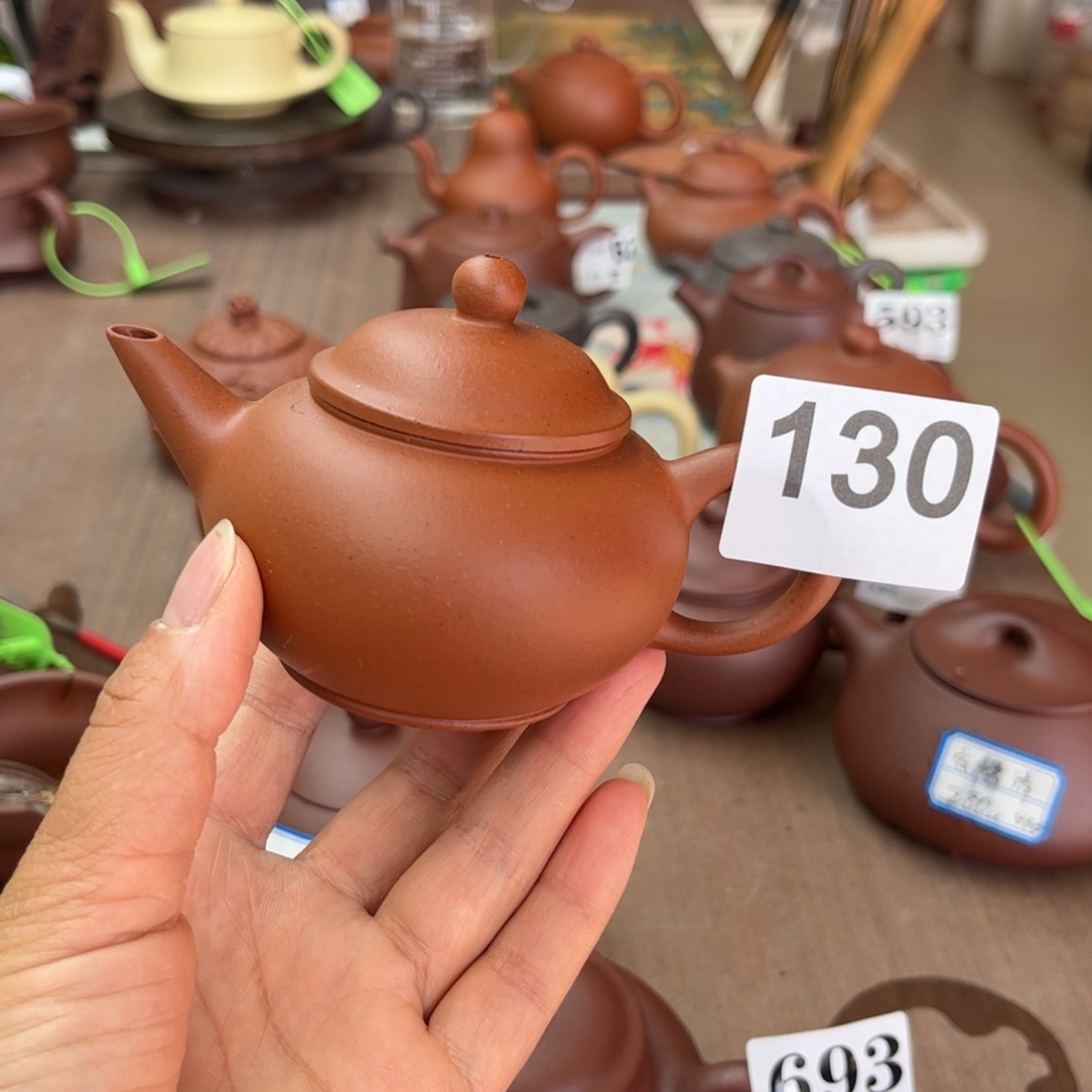 紫砂茶壶小红泥半手120cc
