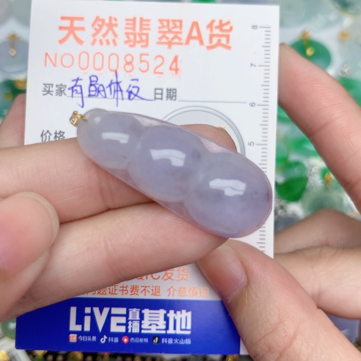 翡翠18K金镶嵌颈饰豆子