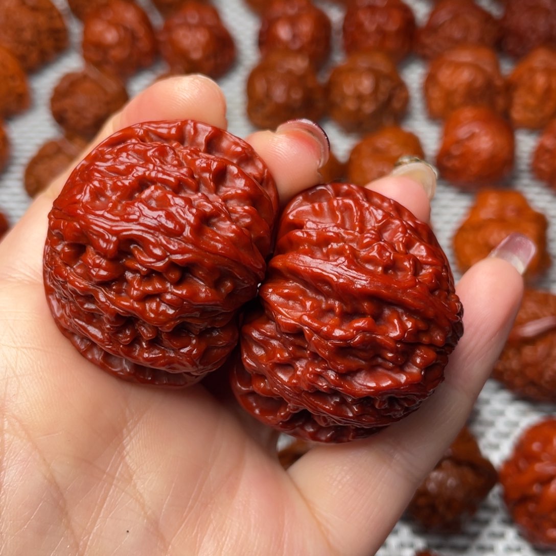 桃核吊坠文玩核桃 手把件 白狮子 43