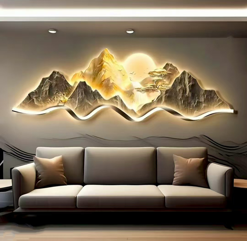 背有靠山轻奢客厅装饰画沙发大气立体高级感客厅新房挂画装饰画