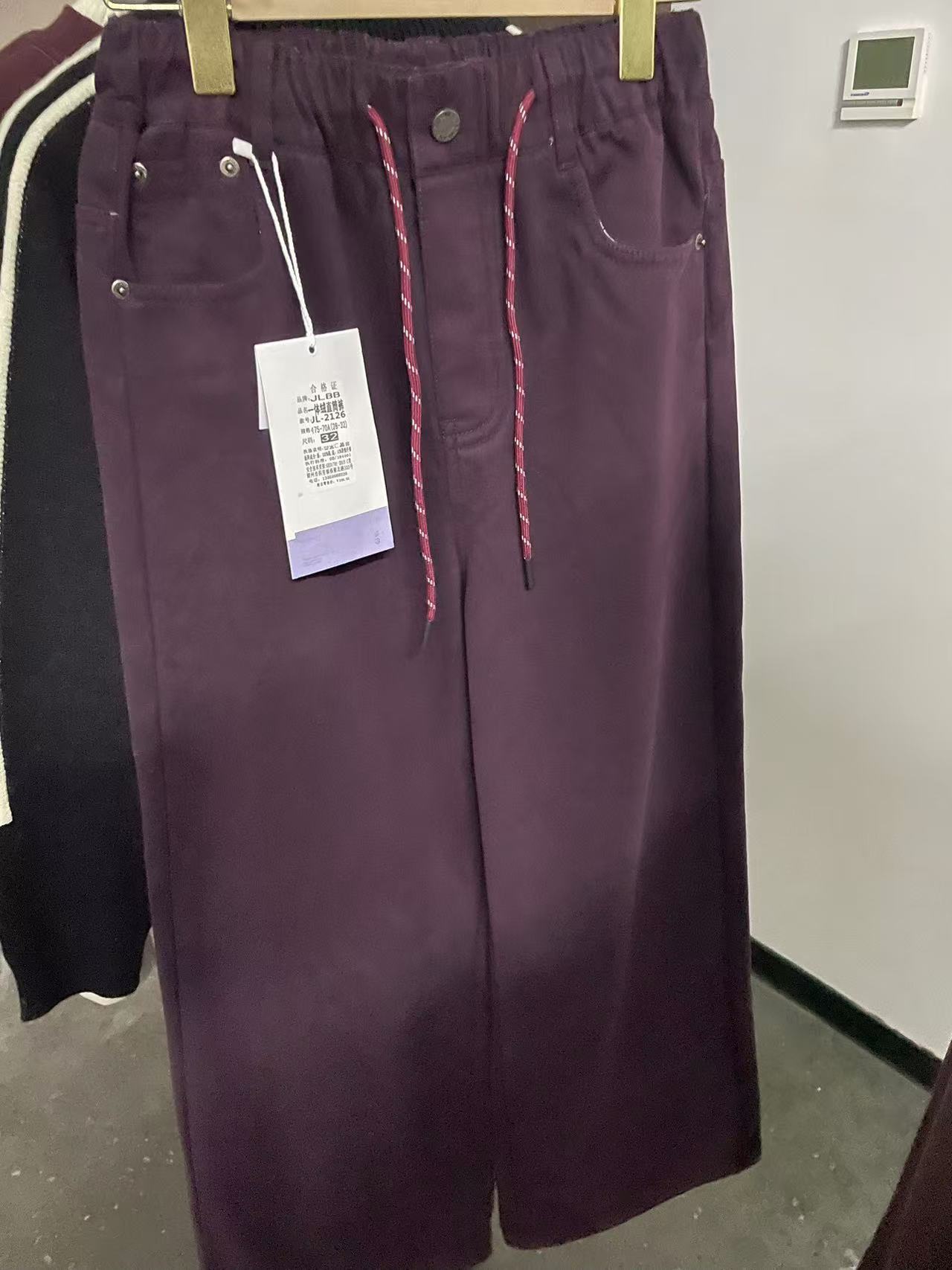 412240《紫》优选韩版青少年休闲舒适冬季加绒加厚休闲裤