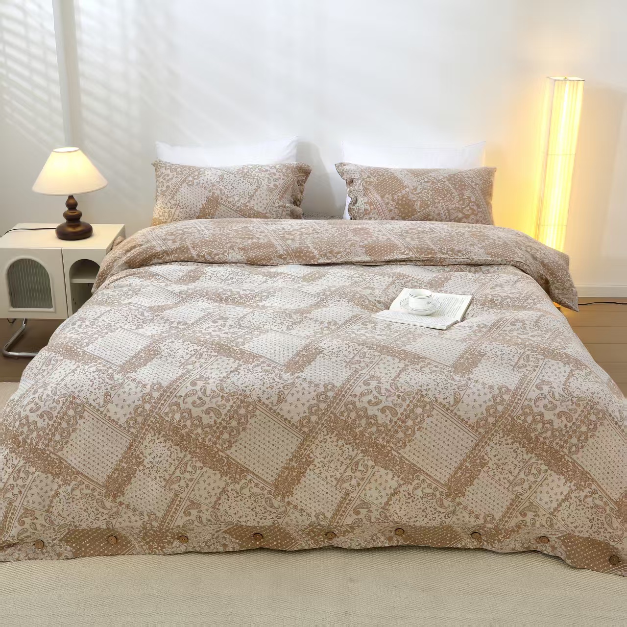 【佩姿-四件套】轻奢双层纱柔软亲肤舒适提花四件套