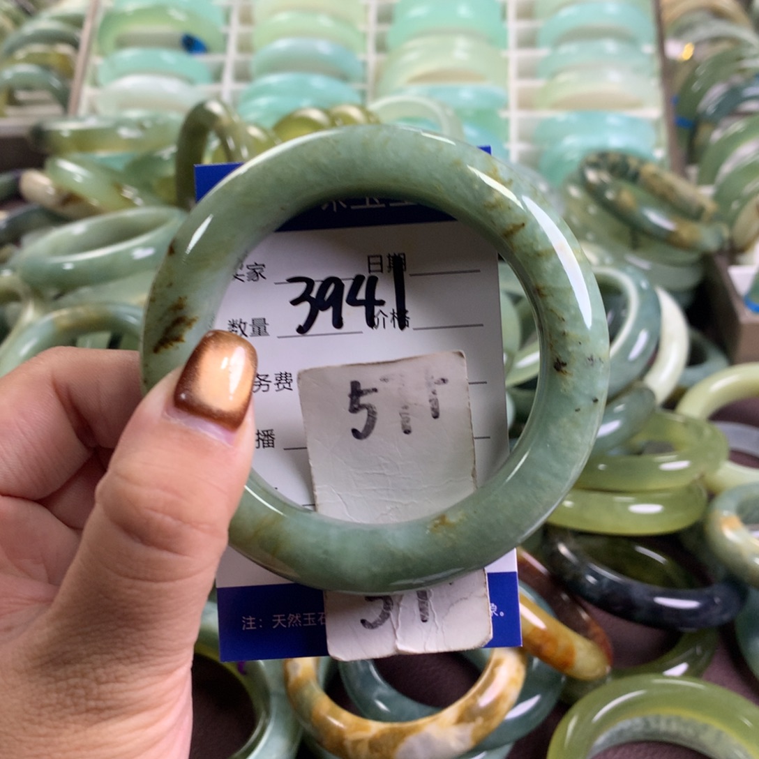 未镶嵌蛇纹石玉手镯3941