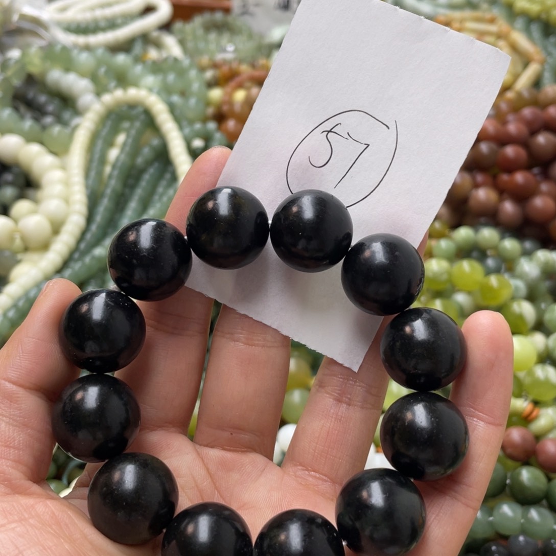 蛇纹石玉手链未镶嵌灰***梦