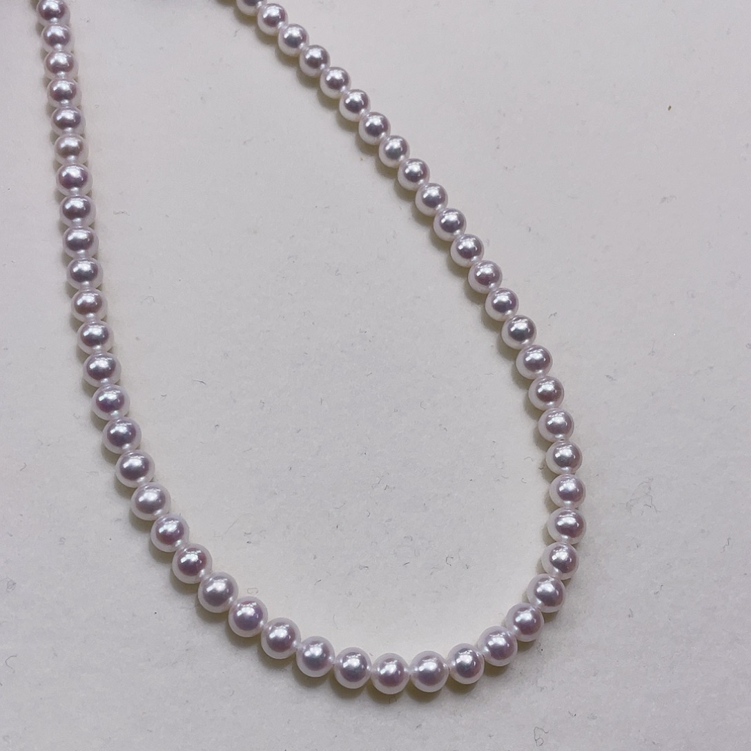 淡水珍珠颈饰银S925镶嵌5-5.5mm正圆冷白无暇巨亮