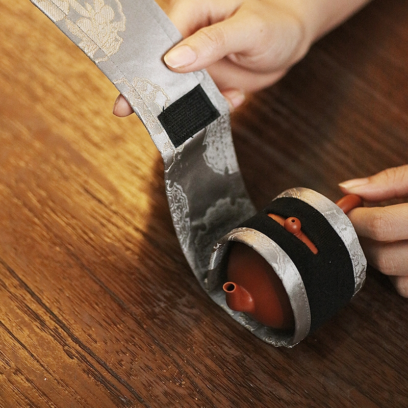 茶壶盖碗保护条防磕碰户外携带茶具绑带布艺茶杯紫砂壶扎带布条