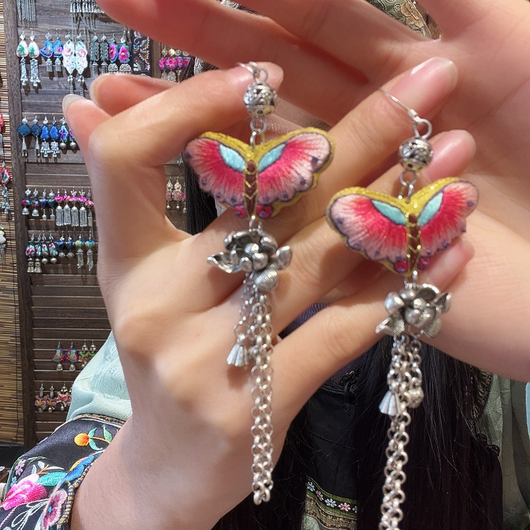 织绣手工手工手工耳环