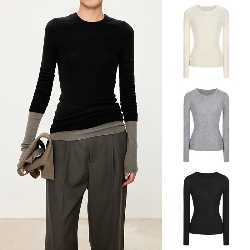 Moses Queen/魔西女王亲肤软糯毛衣打底衫圆领锁温保暖长袖上衣