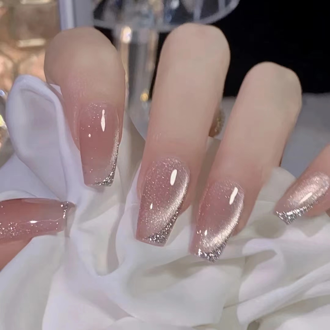 【月落星河】冰沙猫眼爆闪四季款简约高级可拆卸穿戴甲