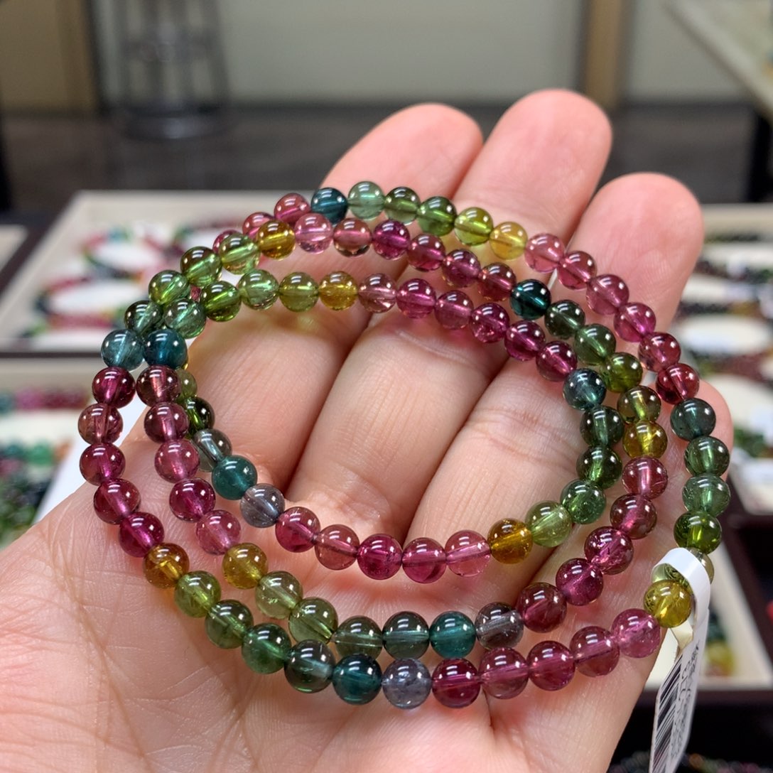 碧玺未镶嵌手链5.2 左右