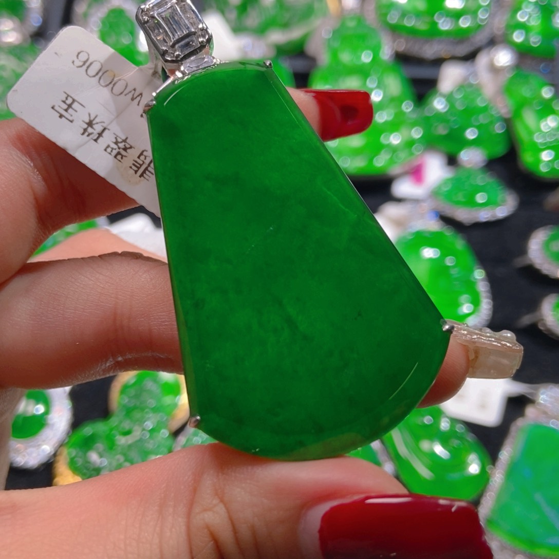 翡翠吊坠(不含链)银S925镶嵌