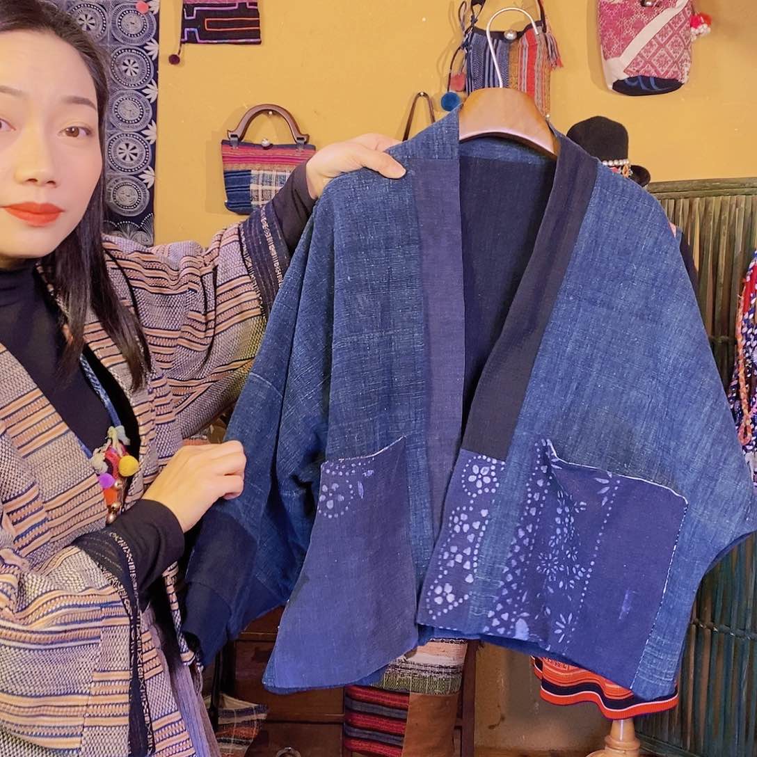 织绣手工土布双面穿外套