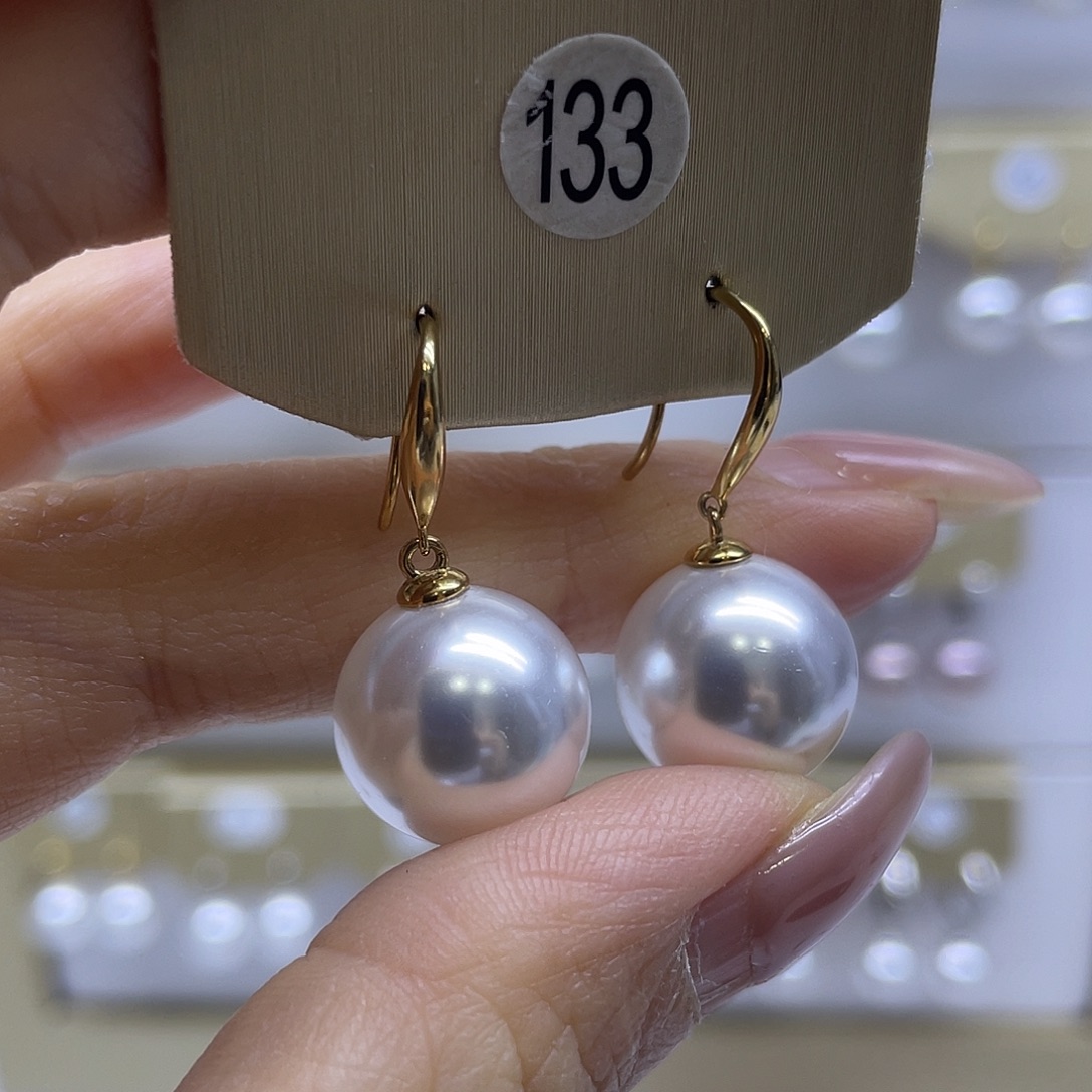 淡水珍珠耳饰银S925镶嵌