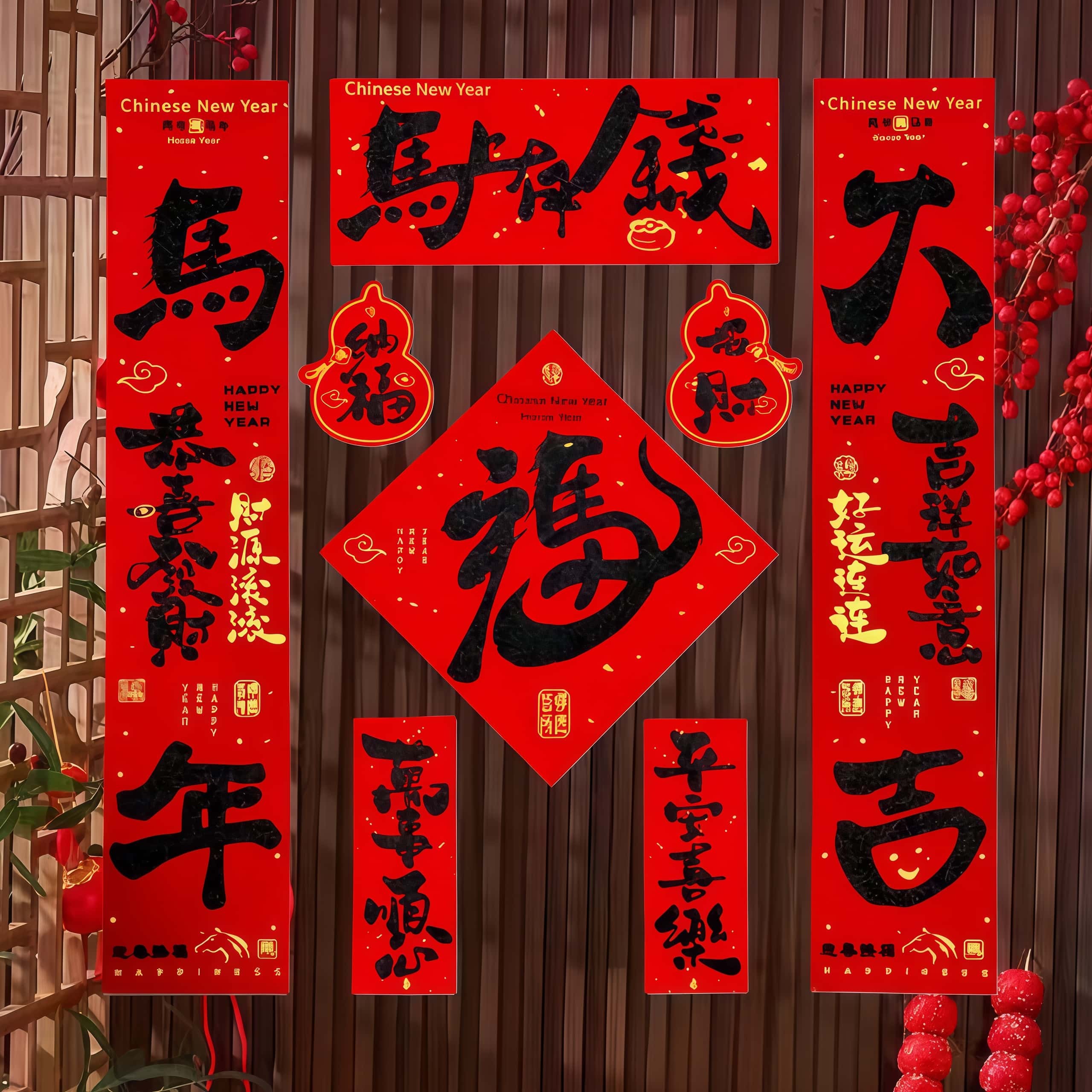 【高品质】2026马年书法对联高档过年布置入户门新年装饰大春联