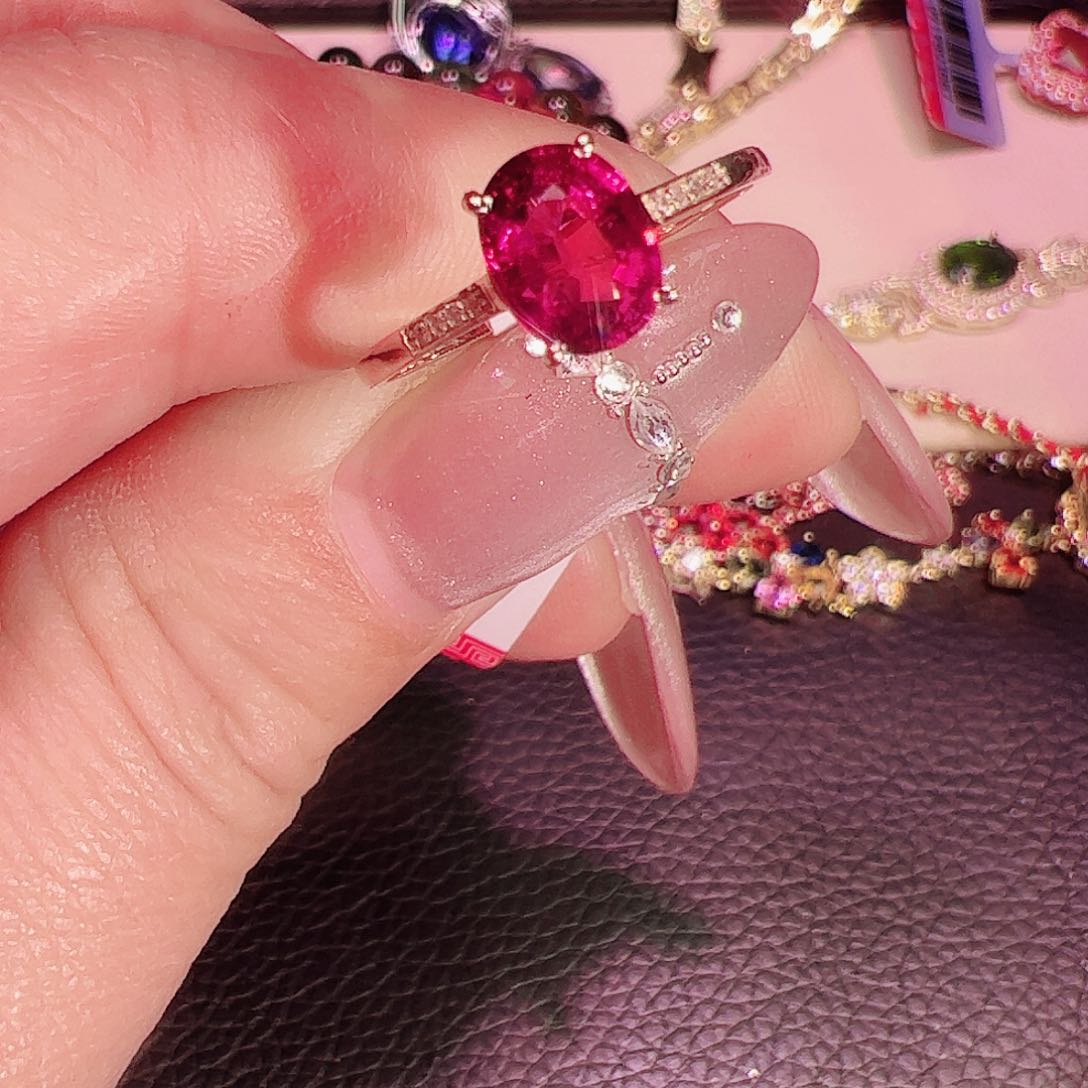 碧玺碧玺戒指18K金镶嵌