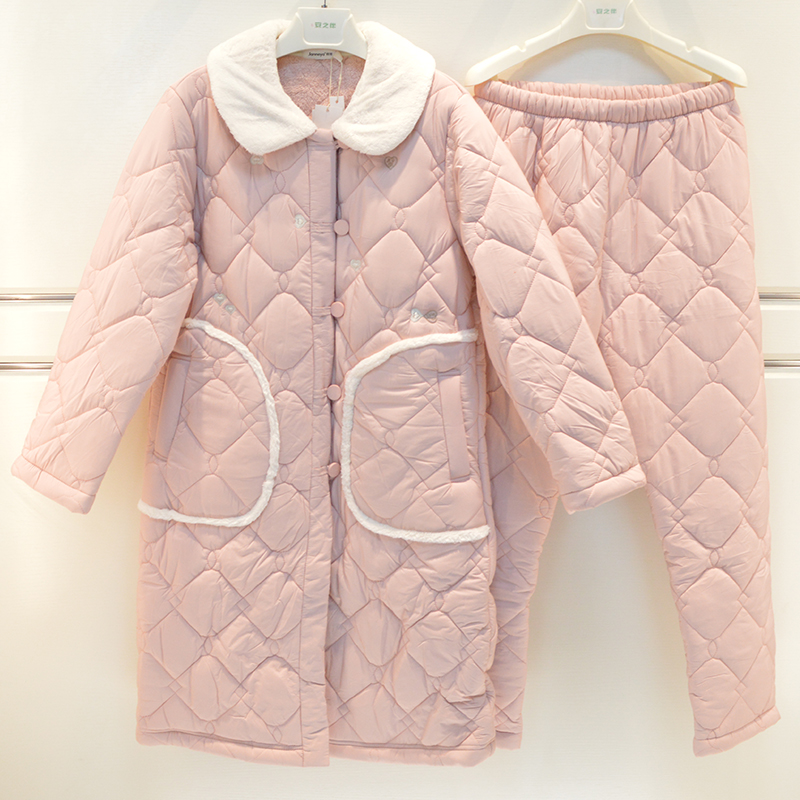 彩色品牌睡衣女士冬季夹棉家居服8482076