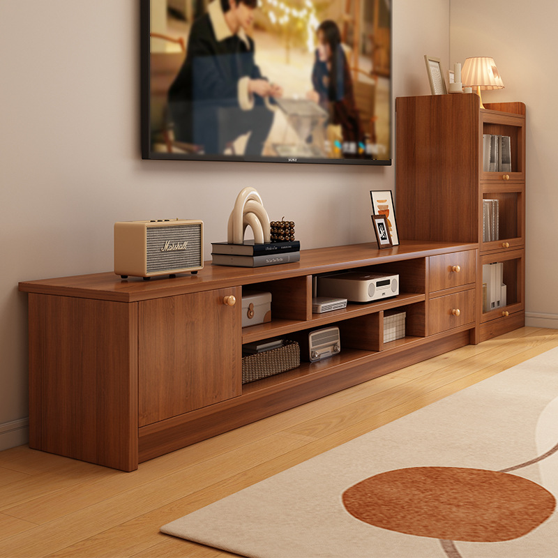 北欧风电视柜茶几组合现代简约小户型家用客厅卧室仿实木电视柜