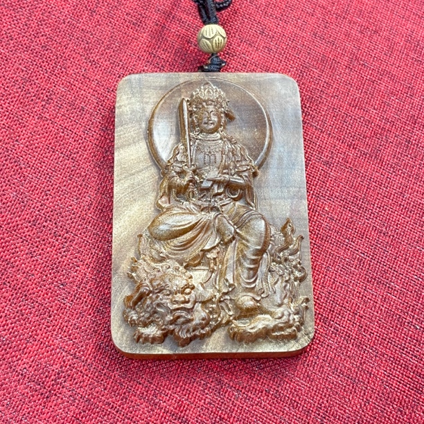 0003 【小丫臻选】印度老山檀整料雕刻文殊461牌成品手串