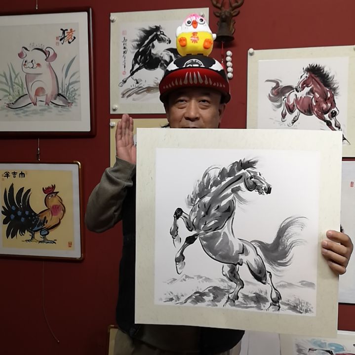 立马暴富书画作品