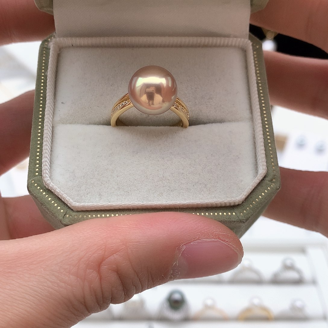淡水珍珠11mm戒指银S925镶嵌