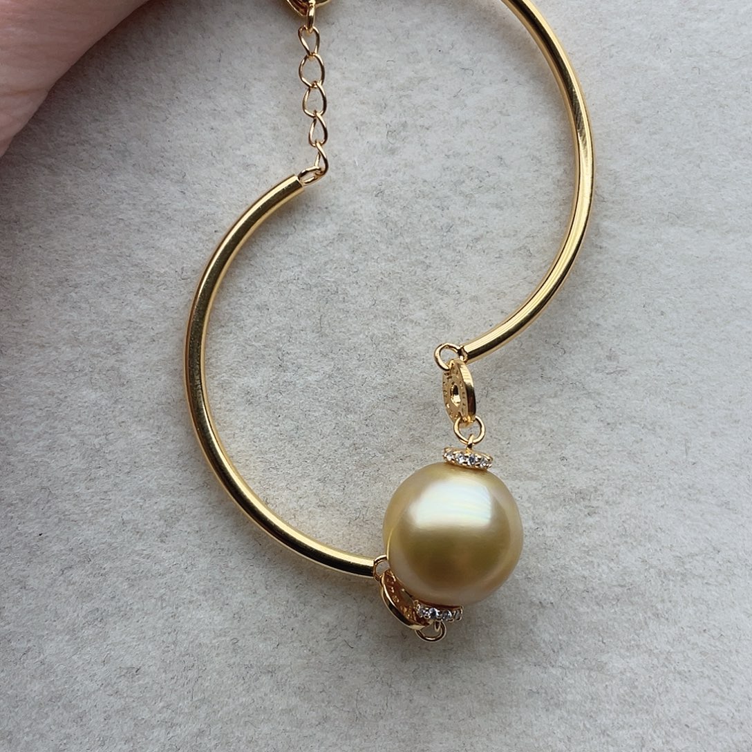 银S925镶嵌手链99海水珍珠