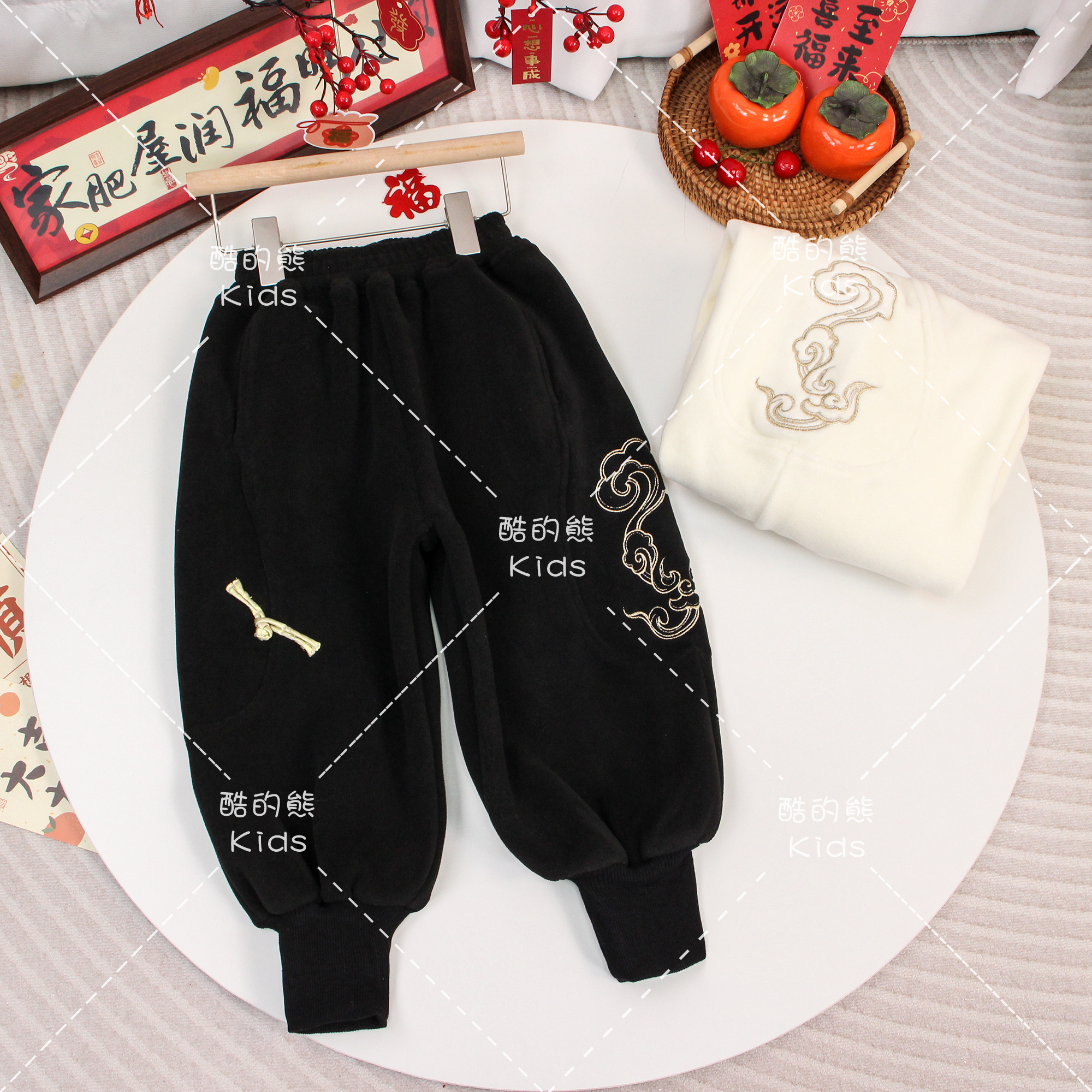 男童女童冬季加绒运动休闲裤儿童百搭外穿保暖厚款裤子D3K6-1088