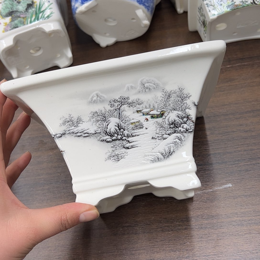 紫砂花盆248号瑕疵19/10cm