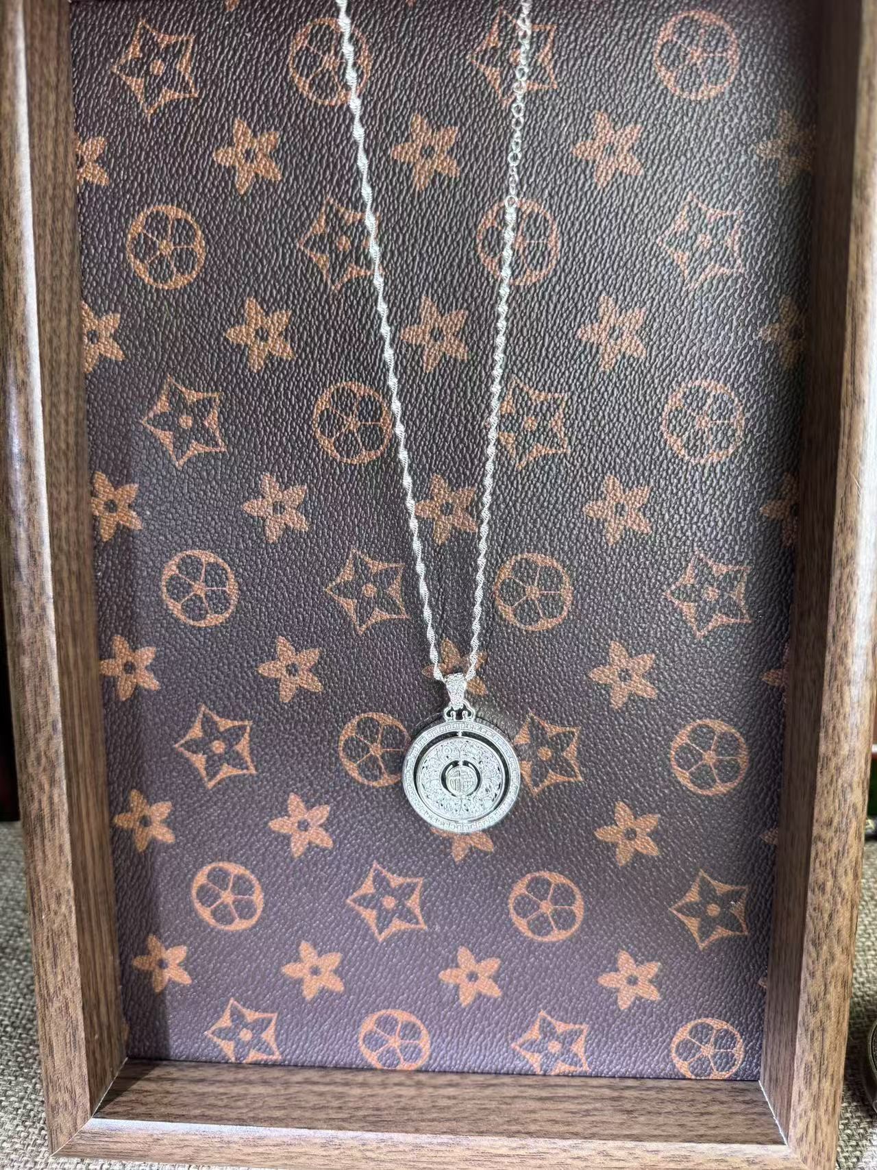 YYY1069 福字转盘项链 银色精品项链（无礼盒）