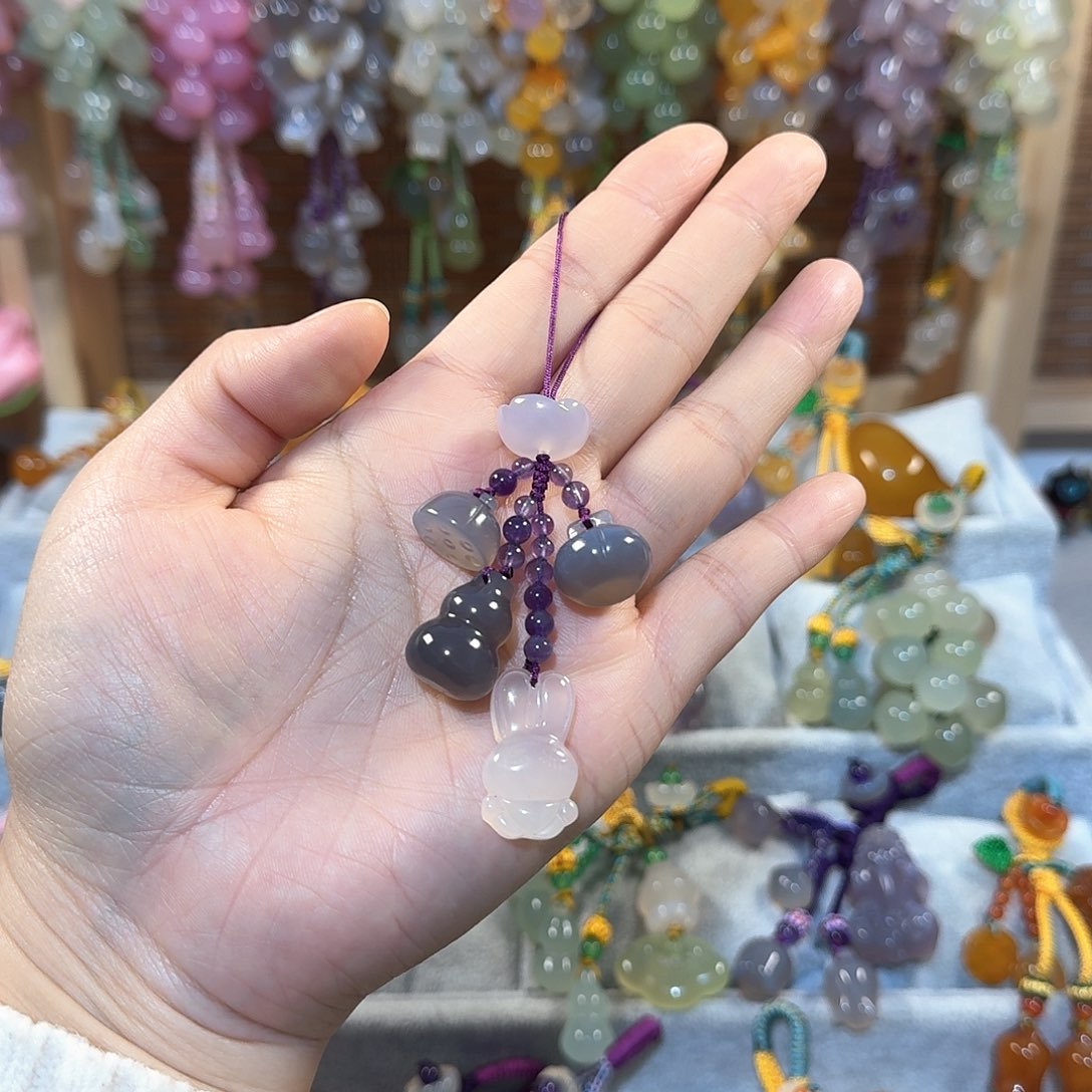 玛瑙/玉髓手机挂件未镶嵌