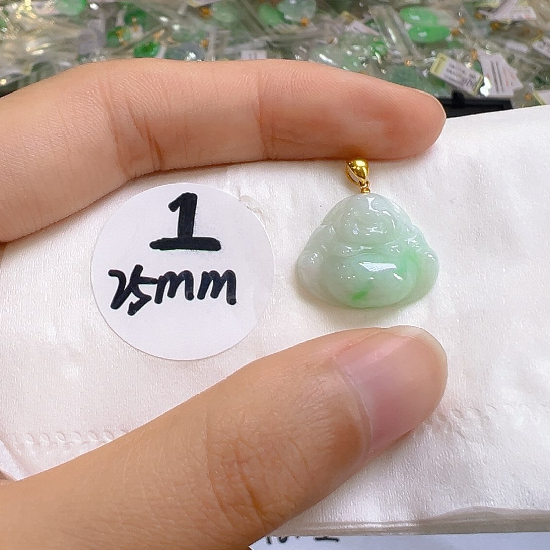 翡翠18K金镶嵌吊坠(不含链)翡翠