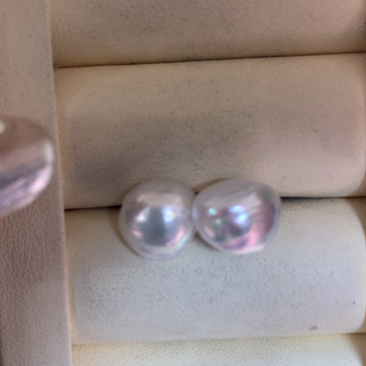 银S925镶嵌耳饰海水珍珠