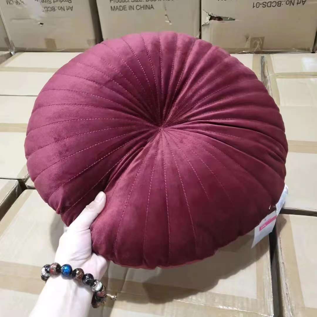 外贸订单酒红色南瓜靠垫直径40cm