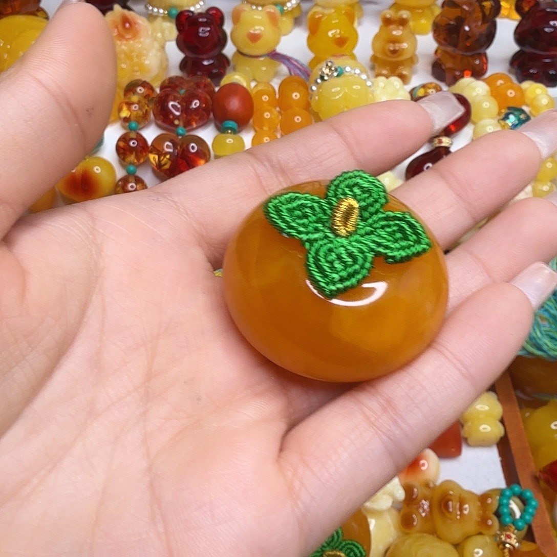 小***慌非金属柿子橘色单颗