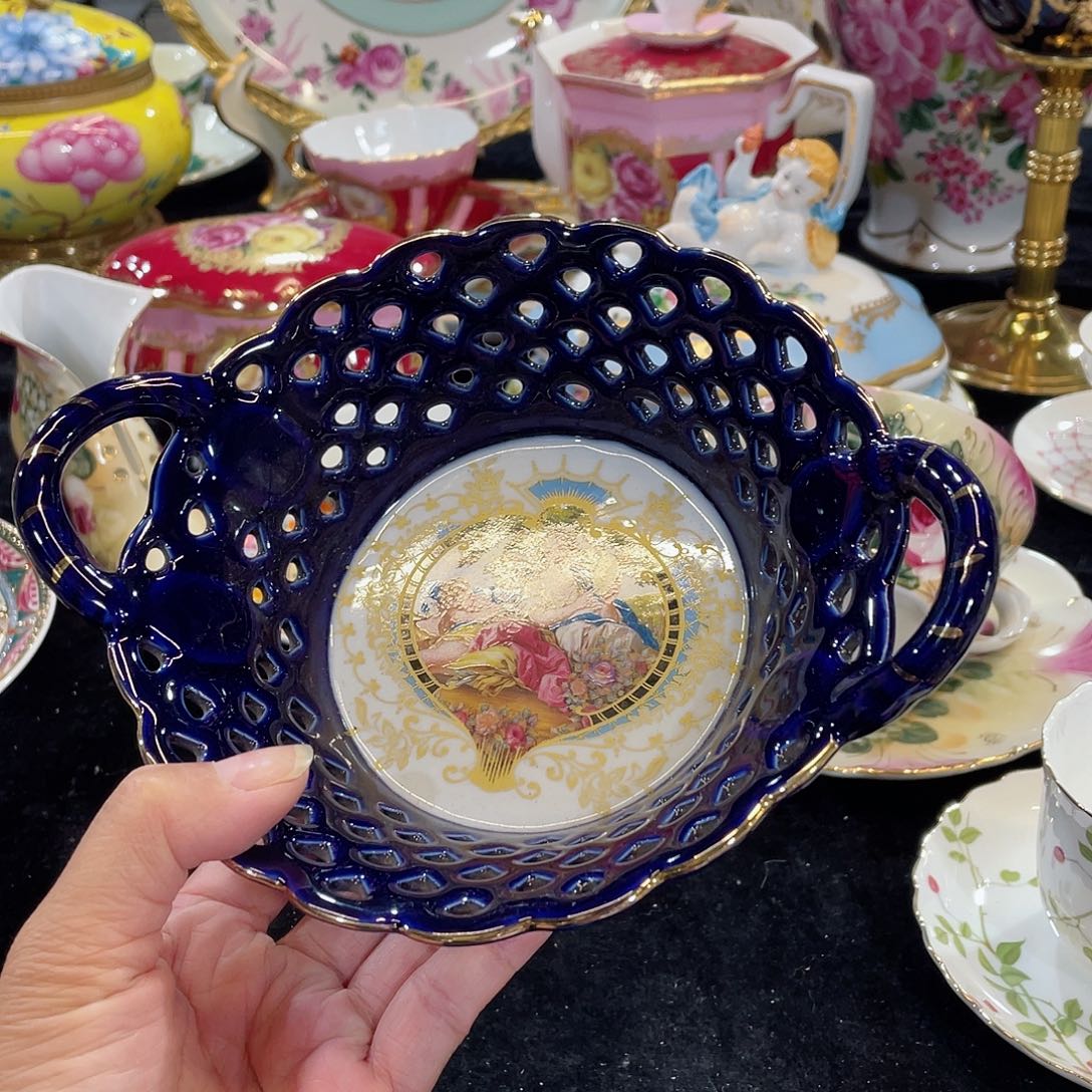 摆件双耳人物果盘