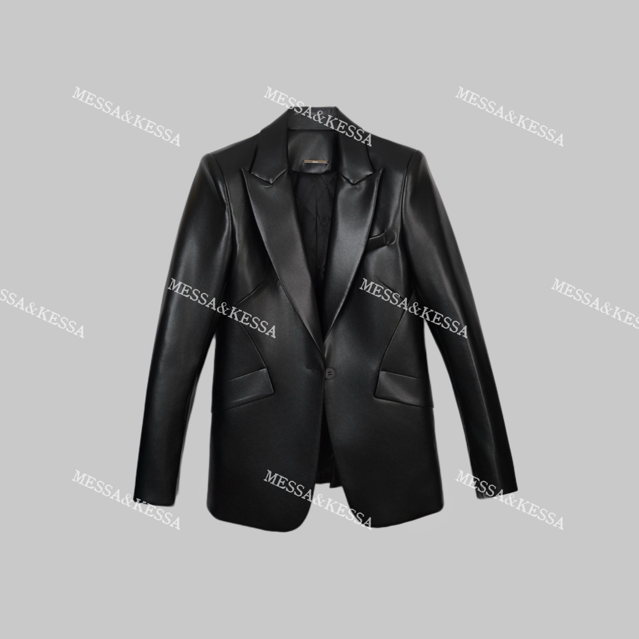 2026新时代高奢时装皮衣【英姿飒爽】精致百搭西装皮衣中长款外套帅