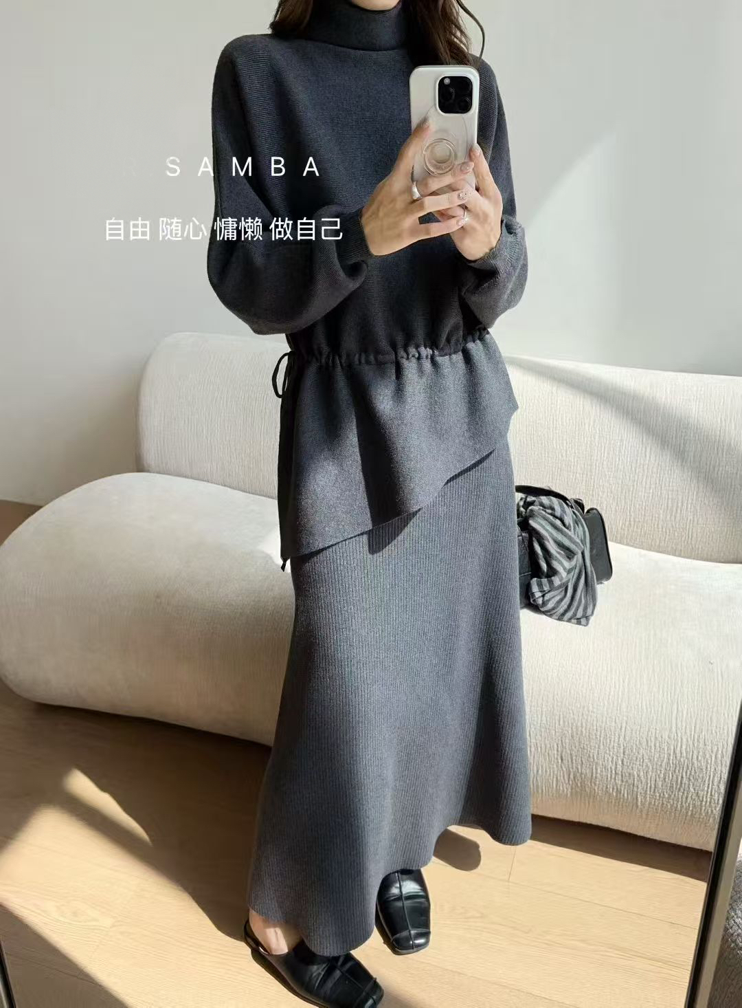 毛衣针织衫女慵懒风原宿风森系极简风时尚套装连衣裙时尚卫衣打底