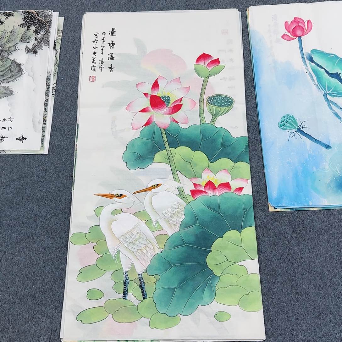 国画尺寸50X100手绘作品