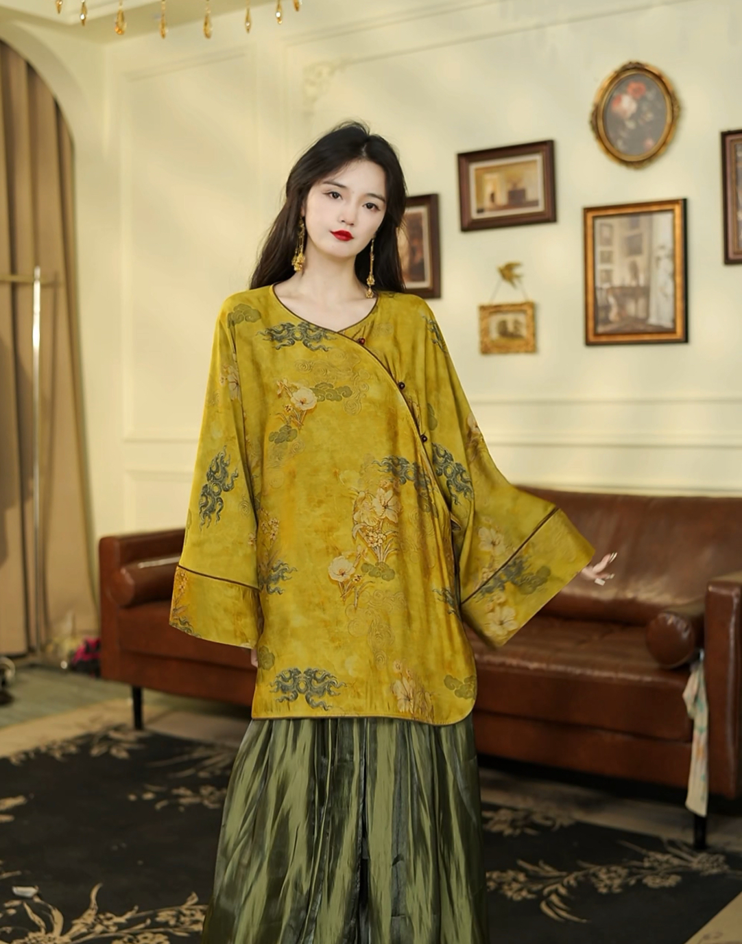 月畔湾【清影覓】新中式夏季宽松显瘦禅意百搭复古上衣